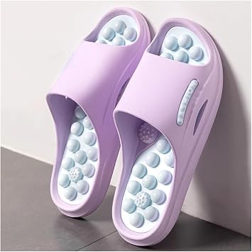 WIGSELBL Health Foot Massage Slippers,Acupressure Reflexology Slippers Sandals for Foot Acupoint Massage,Non-Slip Massage Shoes Slides for Bath ShowerPurple,EUR36-37