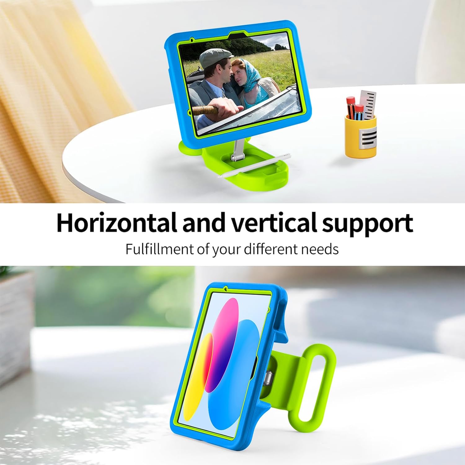 Kids Case Compatible with iPad 7th/8th/9th Gen,10.2 inch 2021/2020/2019 Case with Adjustable Portrait Landscape Stand Handle Child Friendly Protective Cover for iPad 10.2 inch