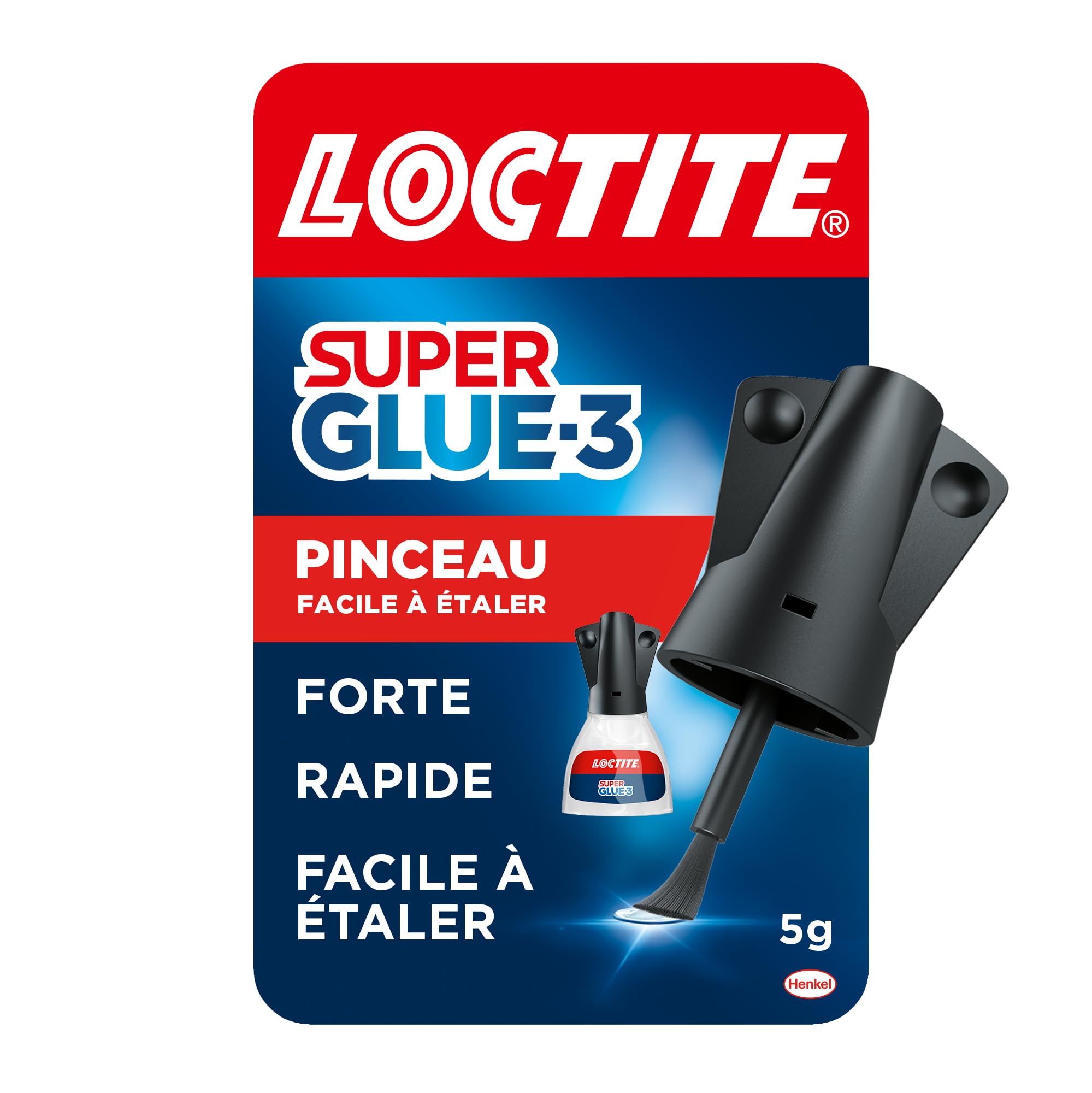 Loctite – Super Glue-​3 Pinceau (flacon de 5 g) – Colle forte facile à étaler avec pinceau applicateur – Colle liquide à séchage instantané, transparente multi-​matériaux