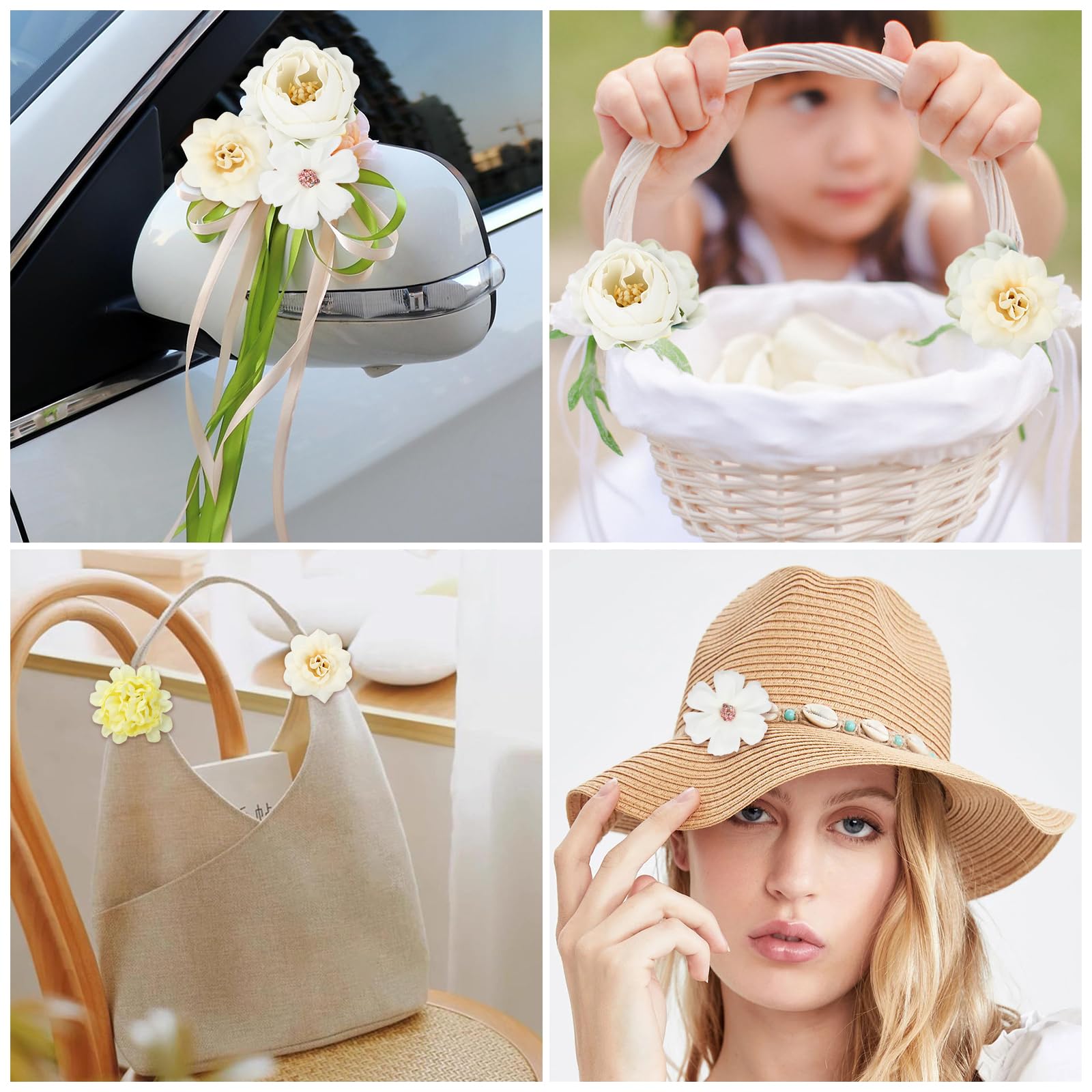 Fiori Artificiali Shop Online MWOOT 28 Pezzi Teste Di Fiori Artificiali, Fiori Finti Per Decorazioni, Capolini Finti Misti, Rose Peonia Ninfea Finte