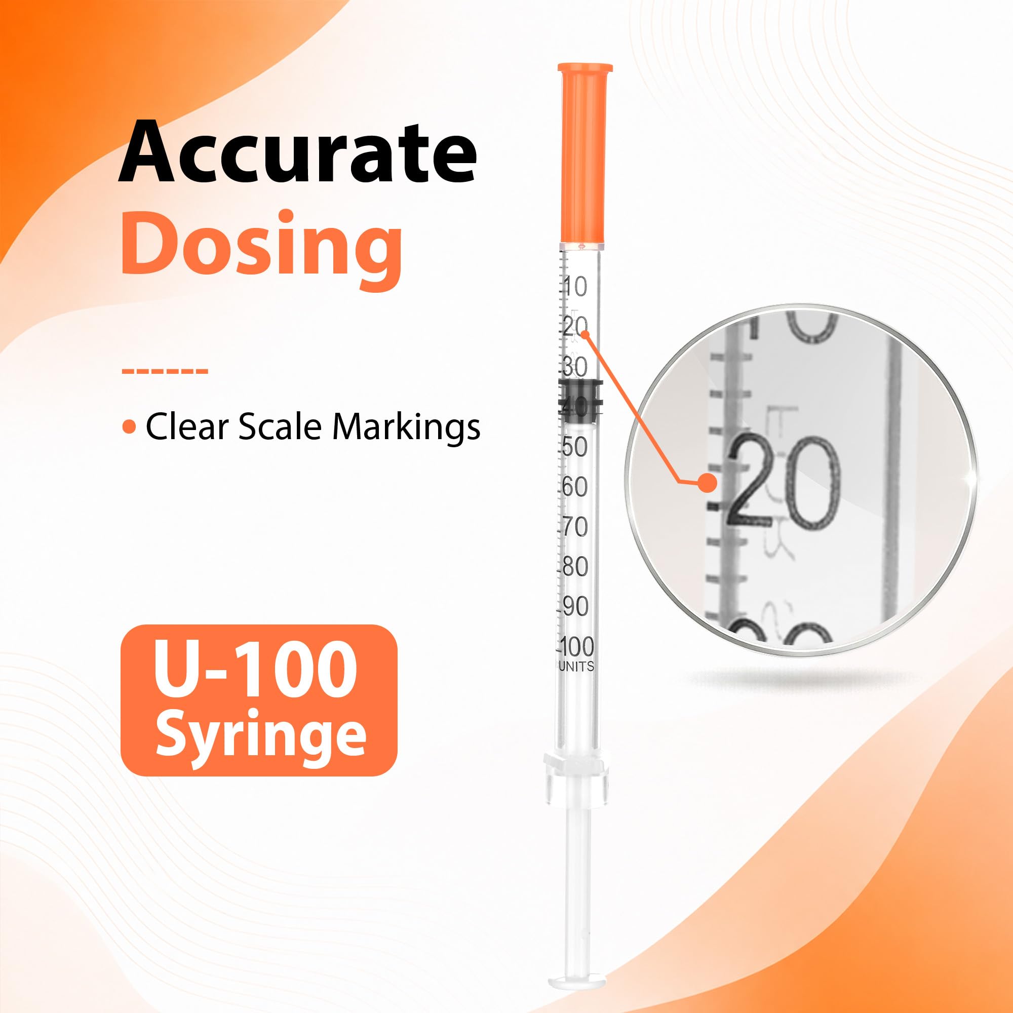 30 Pack 1ml U-100 Syringes with 32G 5/16" (8mm), Easy-Read Scale, Smooth Glide Motion, Minimal Waste Design, Individually Sealed — Amazon image 5