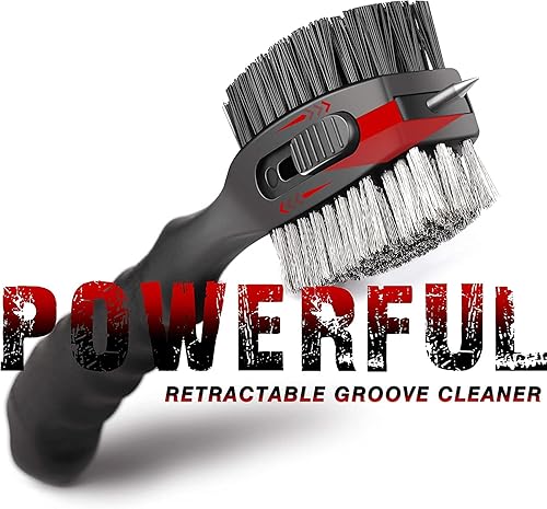 Miniatura 3 de CHAMPKEY PRO Cepillo retráctil para palo de golf - Cabezal de cepillo sobredimensionado con empuñadura de goma suave y limpiador de ranuras