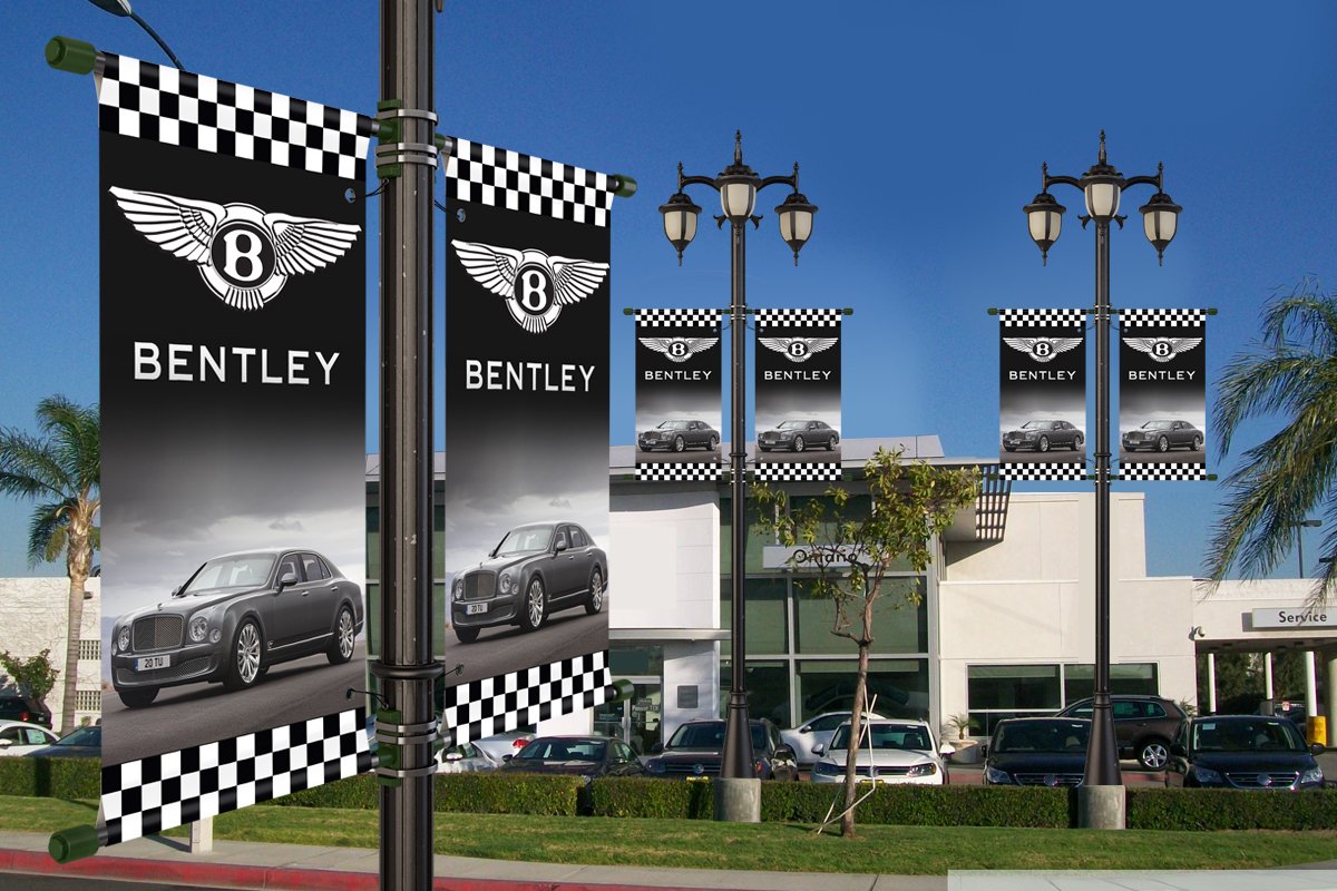 Amazon.com : Bentley Auto Dealer Vertical Avenue Pole Banner Signs