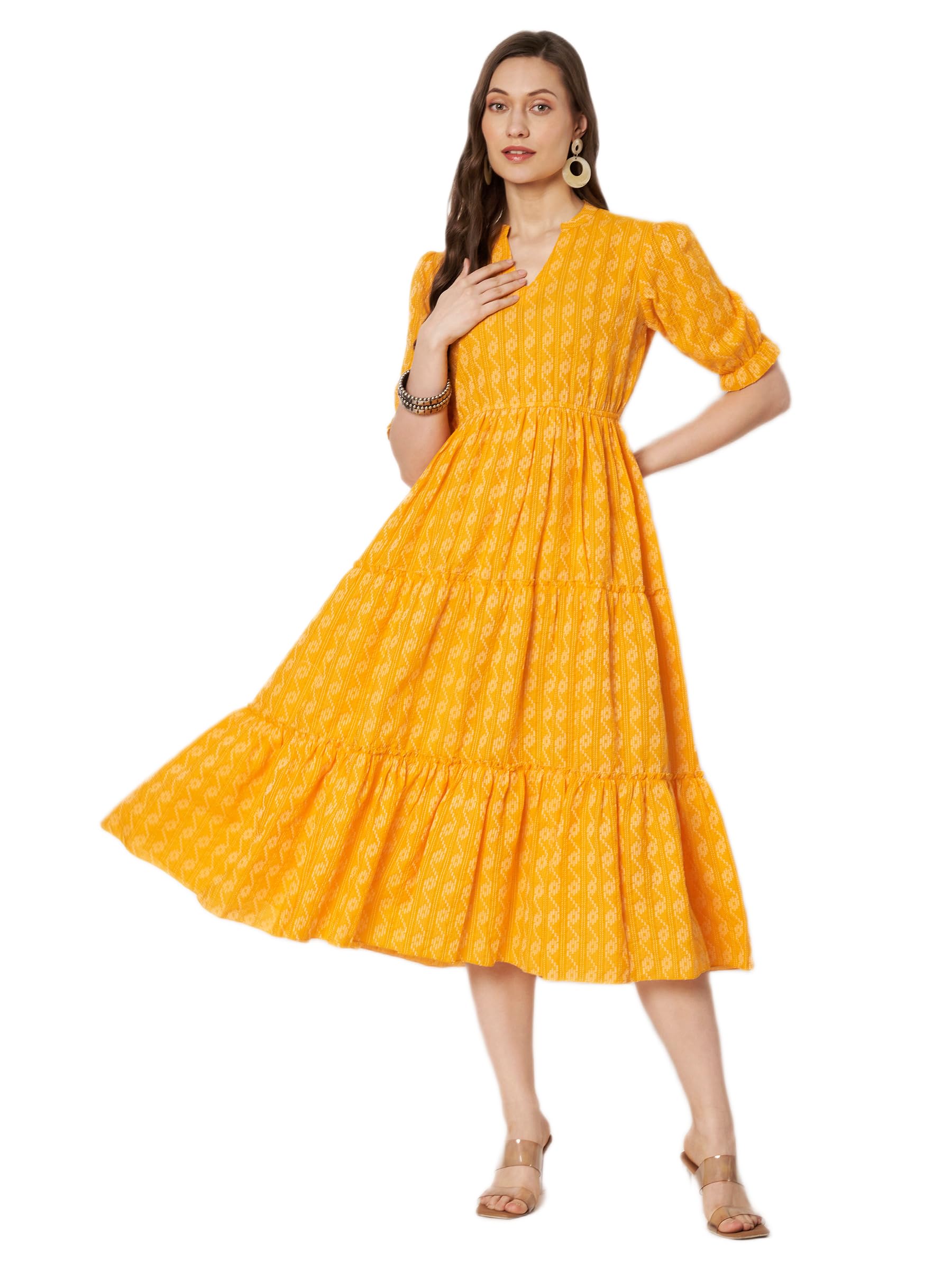 hion hils Dress for Women | One Piece for Women | Long Stylish Women Dress Fit & Flare Maxi Dress, Cotton Summer Calf Length Dress-picture-58