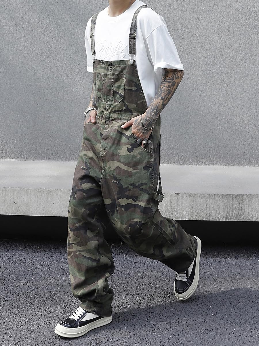 ORANDESIGNE Jeans Latzhose Herren Denim Overall Männer Sommer Streetwear Casual Verstellbare Träger Jumpsuit