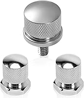 Vista 1 de 3 piezas de tornillo de asiento trasero moleteado de acero inoxidable con tuerca de montaje de asiento solo rosca de 1/4"-20 Patrón de calavera
