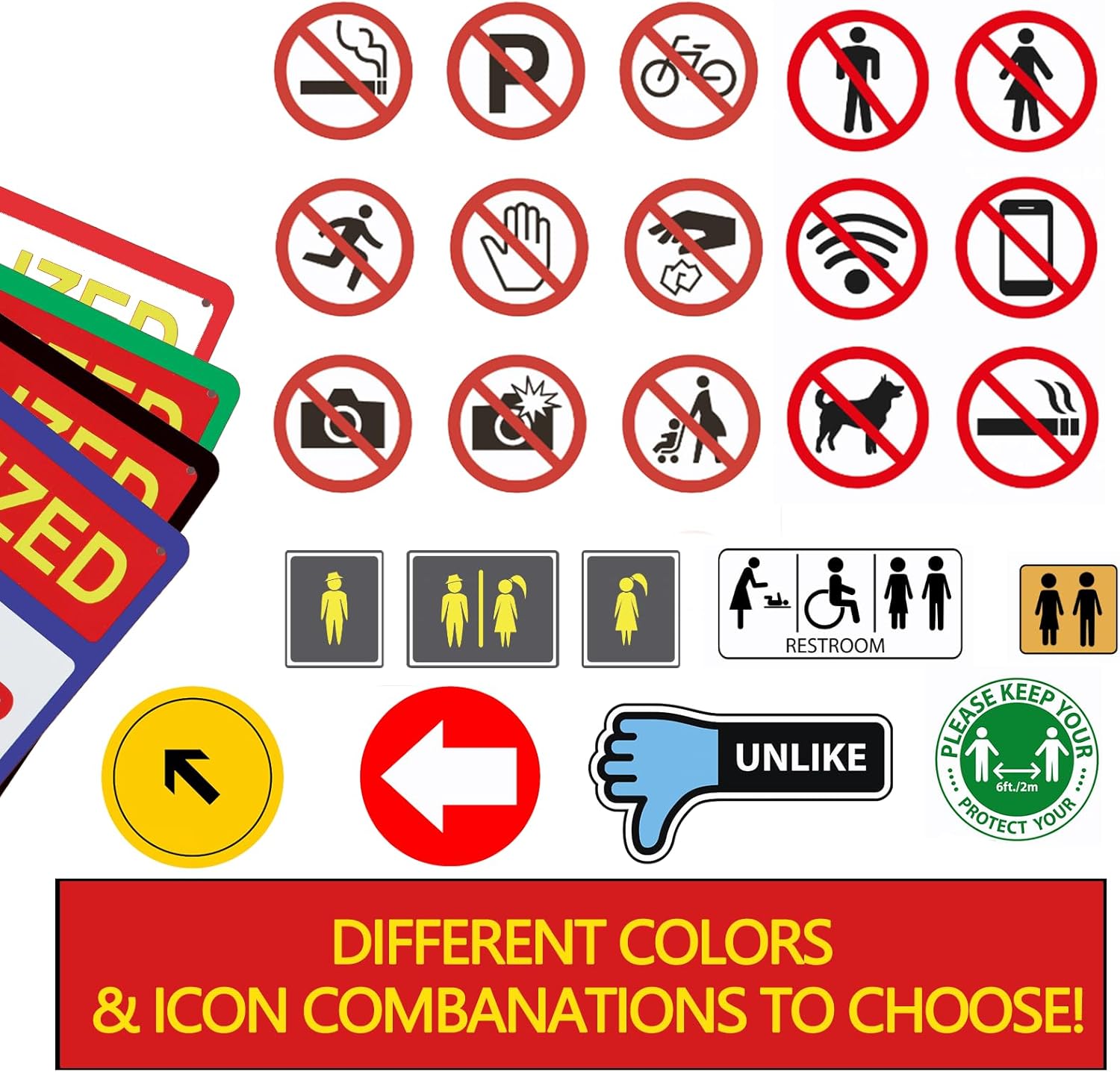 Custom Signs Outdoor and Indoor Weatherproof Aluminum, 10" x 14" Multiple Color, UV Ink lasts years, Customized No Trespassing Signs, Personalized Delivery Sign for home or office