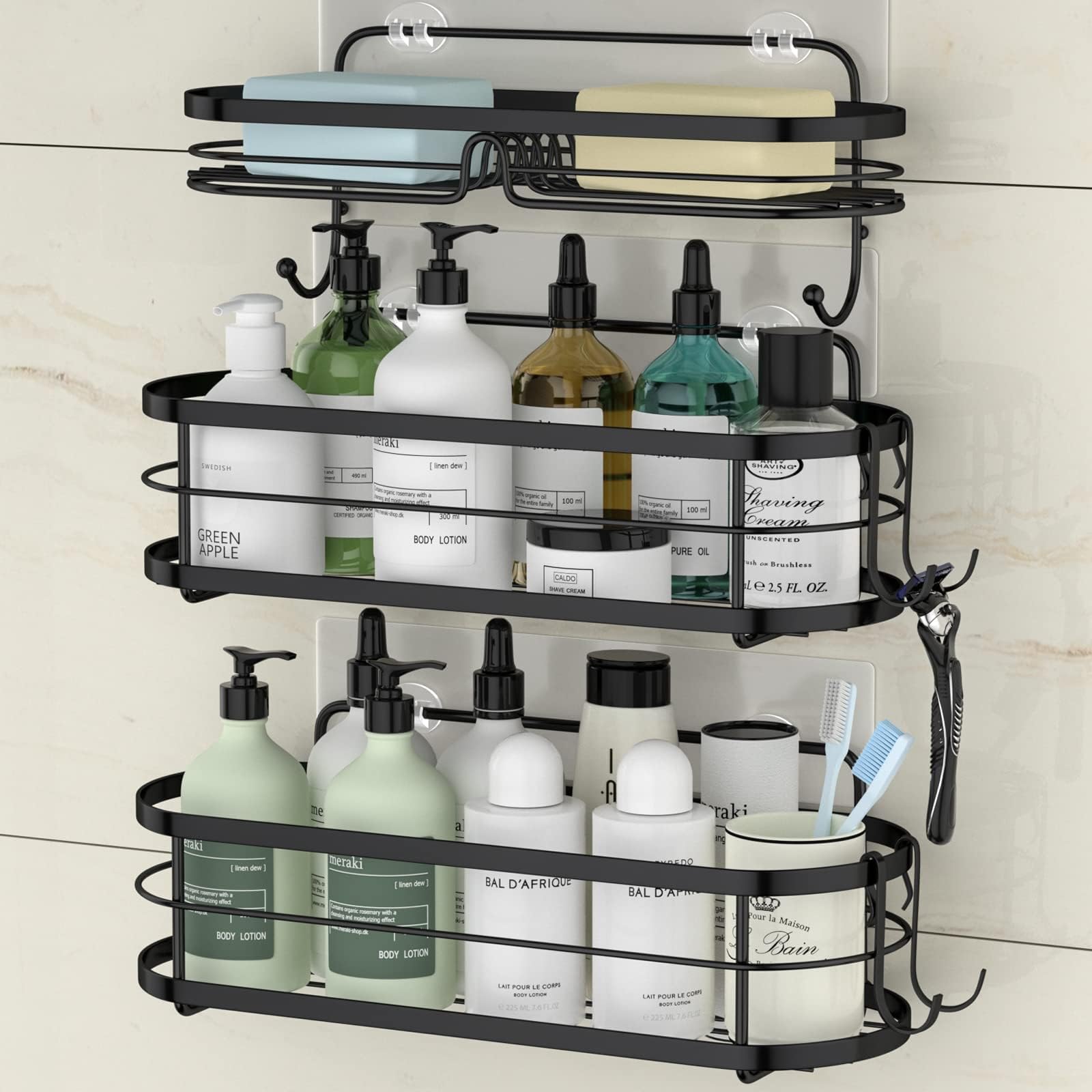 AleexA Stainless Steel Shower Caddy Rustproof Shower Shelf No