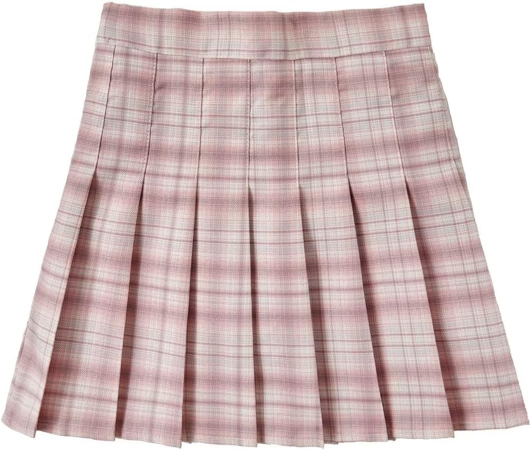 Pleated Mini Skirt High Waisted Tennis Skirts Skorts for Women Girls School Uniform Dress Cheer Skirt with Shorts,2T-4XL