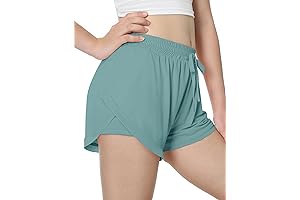 2-in-1 GIRLS RUNNING SHORTS - FITNESS WORKOUT, PLAY, OR SPORTS
