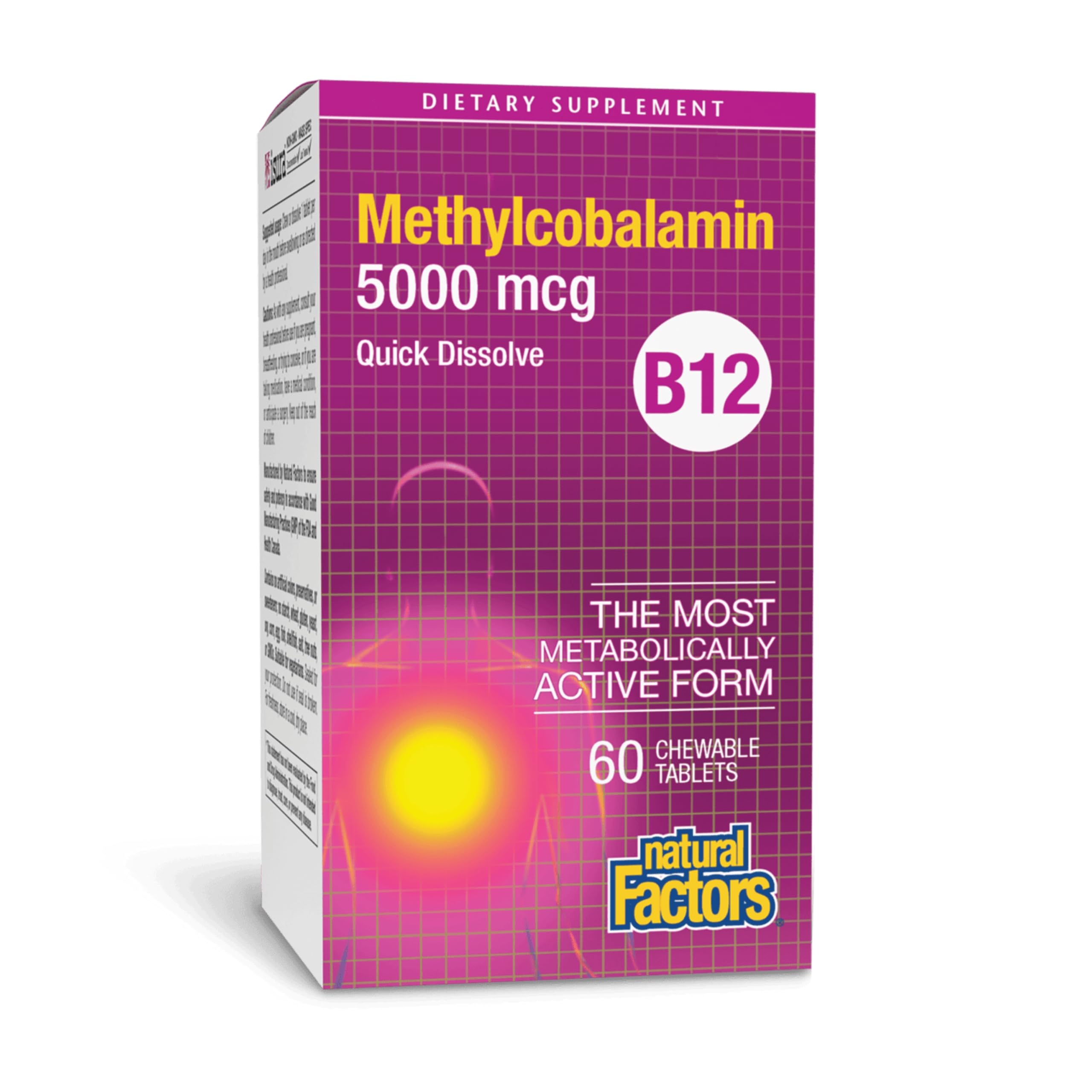 Vitamin B-12 Methylcobalamin, 5000mcg High Absorption - 60 tabs main image 1