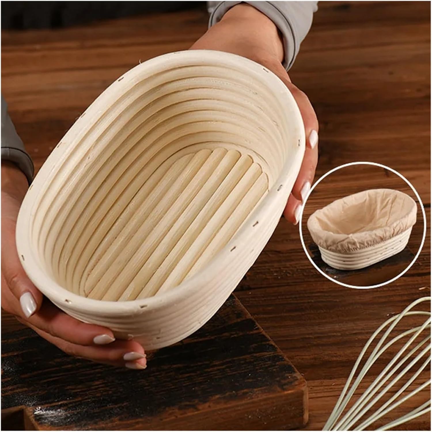 Rattan Bread Proofing Basket, Sourdough Bowl, Dough Fermentation, Baking Tool For Home Bakers(28x14cm)
