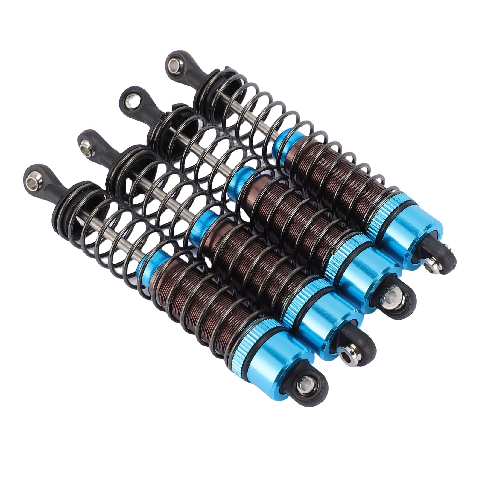 Generic RC High Strength Aluminum Alloy Oil Filled Shock Absorbers for 1/10 Scale RC Cars, Improved Stability and Control for Off-Road Driving, 95mm Size, 4 Pieces Set for Front and Rear Suspension