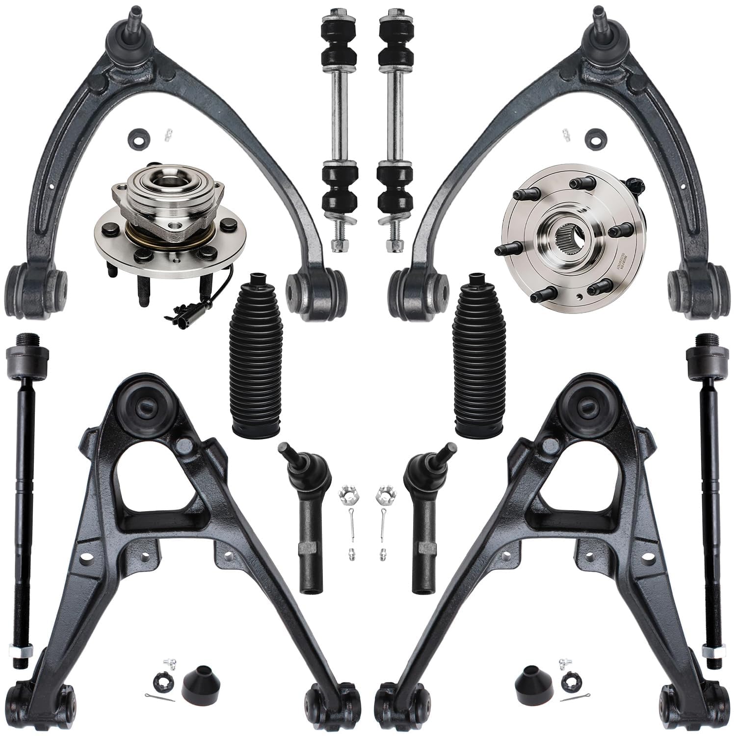 Detroit Axle - 4WD Front 14pc End Kit for 2007-2013 Chevy Silverado 1500