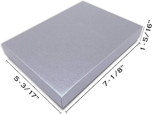 Miniatura 8 de TheDisplayGuys - Paquete de 25 cajas de joyería de papel kraft #75 con relleno de algodón, negro mate (7-18 x 5-15 x 1-13 pulgadas), regalo, envío,