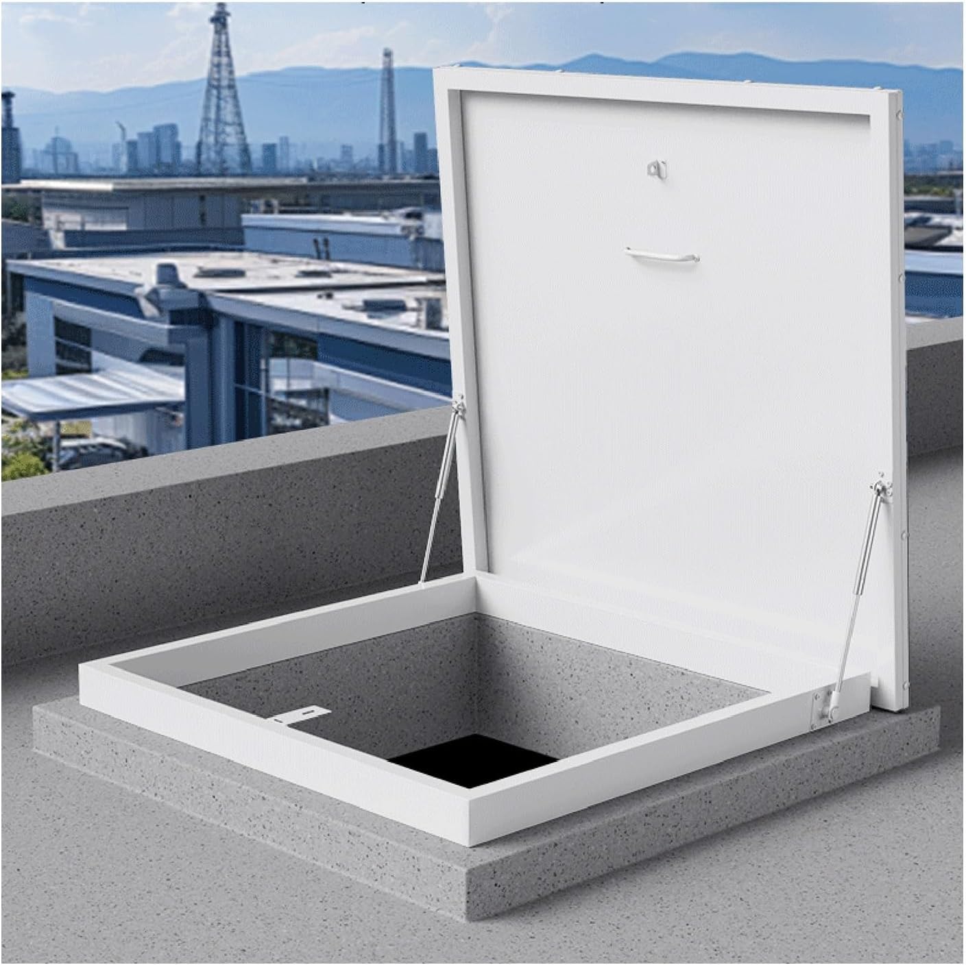 Roof Hatch, Steel Anti-Theft Door Galvanized Powder Coated Steel Roof,with Internal Handle Hatch Cover Can Venting, Deck Installation Roof Window