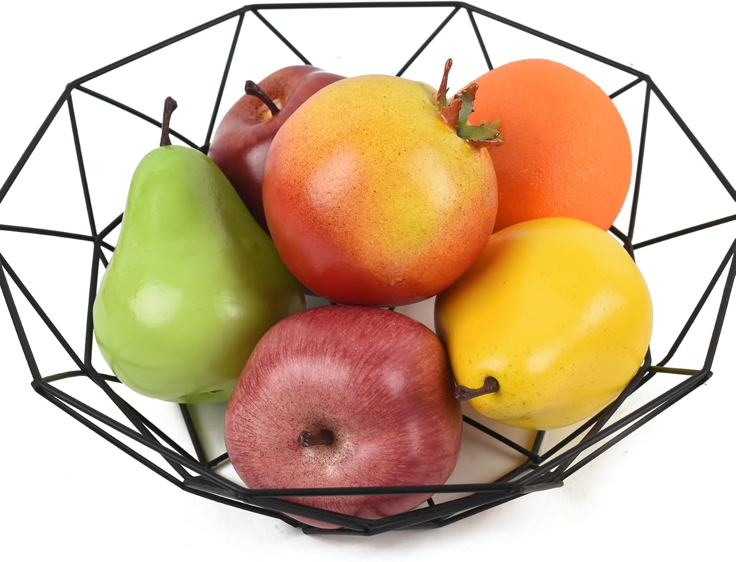 Artificial Fruits 6PCS, Fake Fruit Set Faux Apple Pear Simulation Fruit Model for Photography Display Table Centerpieces Home Kitchen Party Decoration