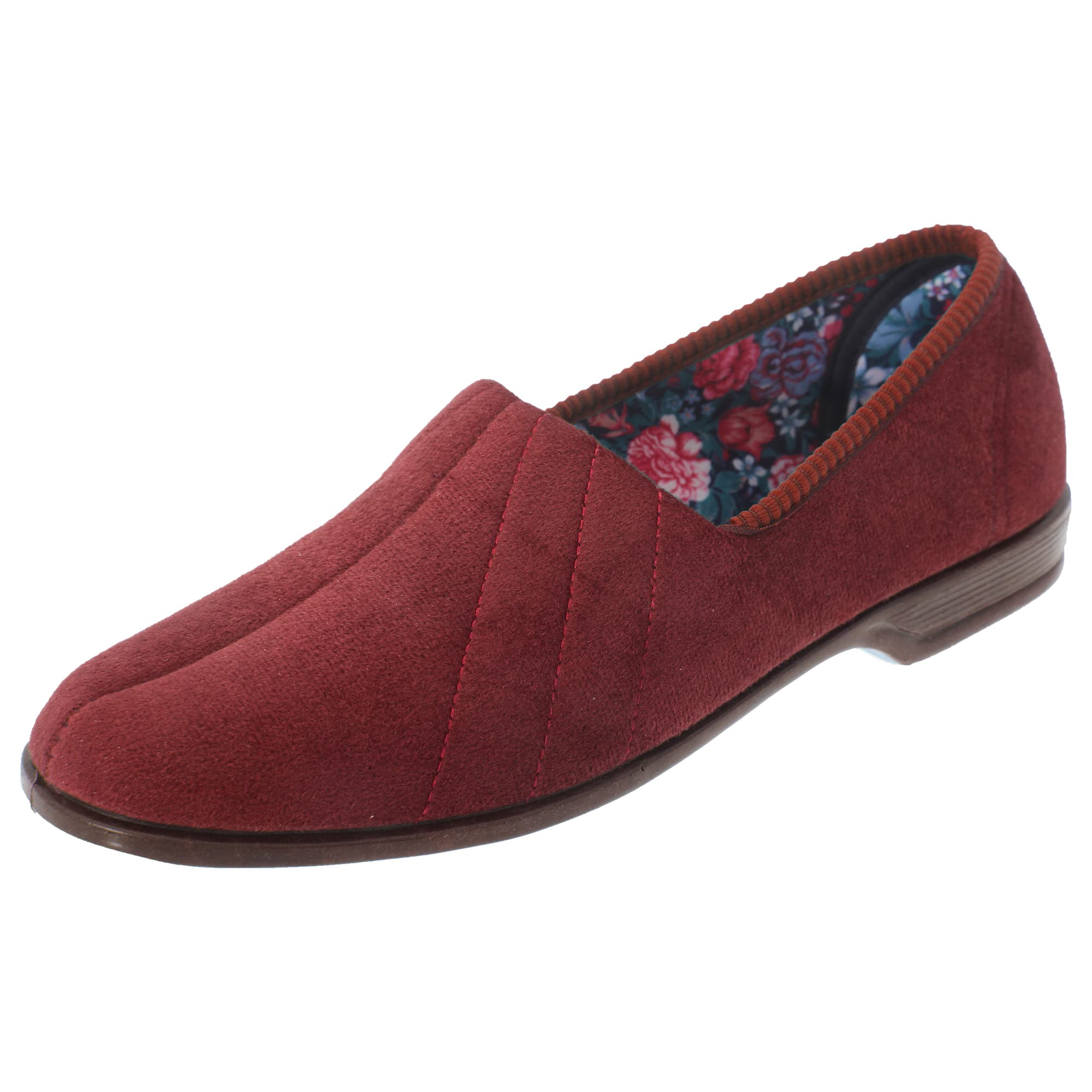Sleepers Womens Audrey III Roll Top Slippers with Rubber Sole Heather