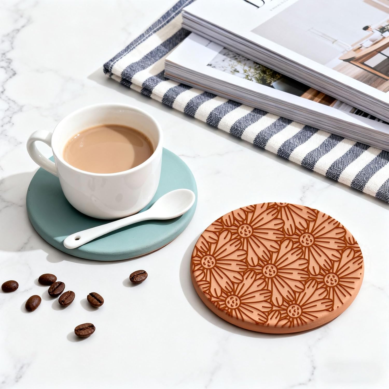 16 Pcs Complex Flowers Pattern Polymer Clay Texture Sheet Regular Patterns of Flowers Rubber Clay Texture Mat for Polymer Clays Making Earrings Jewelry DIY Crafts 4 × 2.5 Inch
