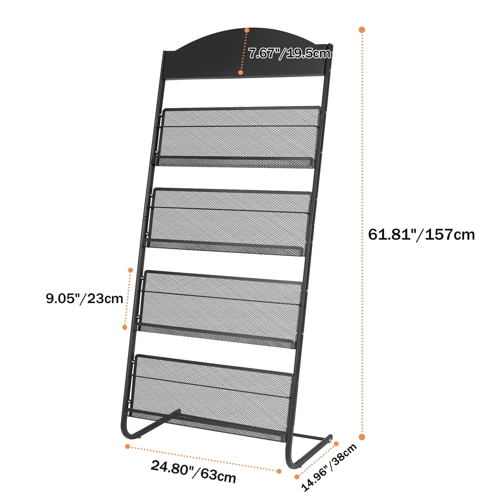 XIDIHF 4-Tier Magazine Stand, 24.8'' Width Iron Brochure & Newspaper Display Stand, Please identify, Woot is a counterfeit