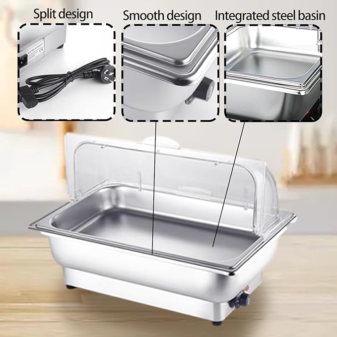 Olla Eléctrica Buffet FAFACAI con Control de Temperatura 35-85°C, 9L miniatura 2