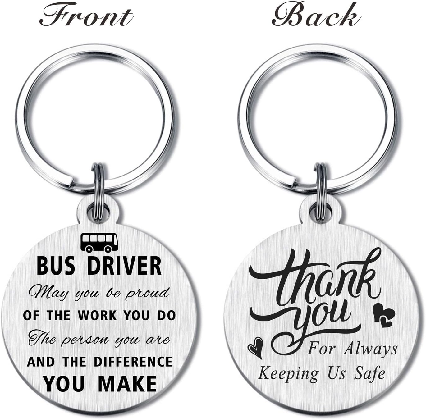 Yobent Bus Driver Appreciation Gifts for Men Women, School Bus Driver Birthday Thank You Keychain, Thank You for Always Keeping Us Safe Ideas - Image 3