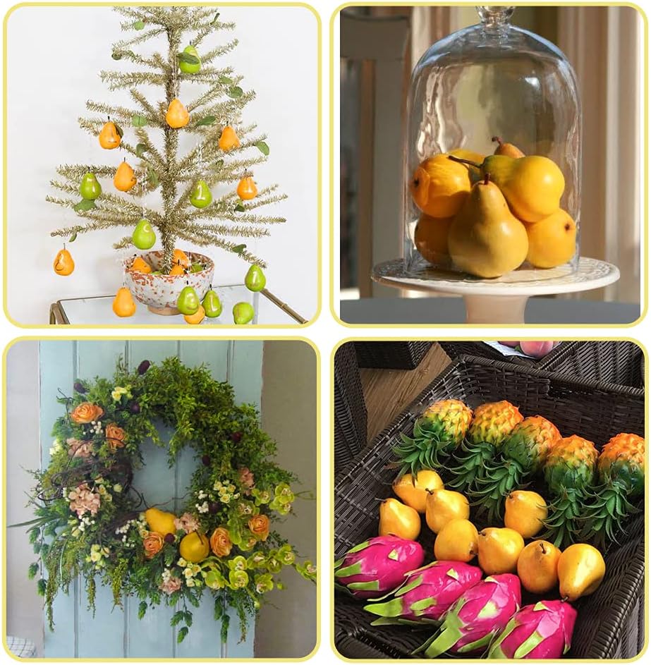 Artificial Pear Fake Pears Artificial Lifelike Fruit Fake Fruit Model Home House Kitchen Party Decoration Photography Props(6pcs Yellow)