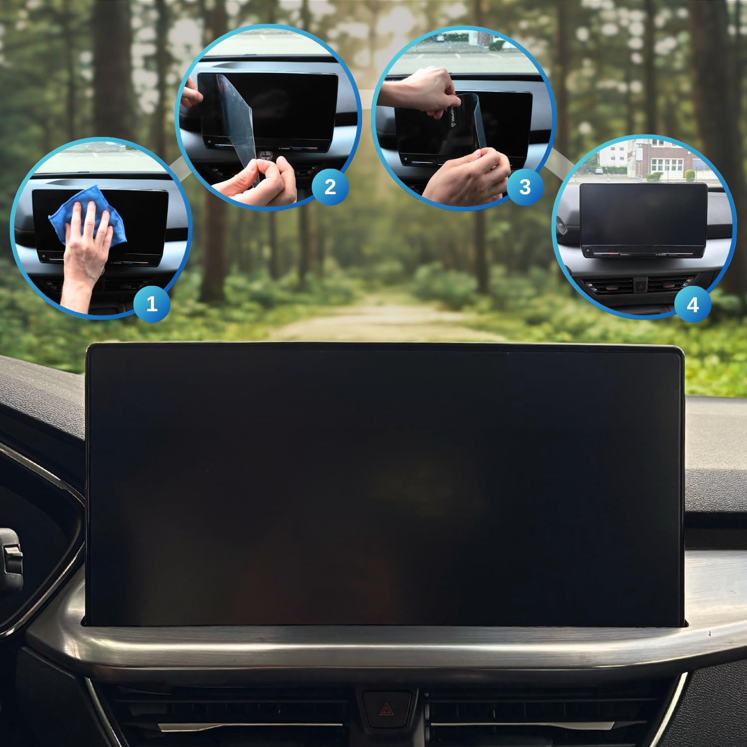 Anti-Fingerabdruck Displayschutzfolie Matt passend für Mercedes E-Klasse W214, S214, X214 2023-2030: 12,3"+14,4" Tacho, Radio, Multimedia, Navi, Bildschirm, Infotainment Touchscreen Entspiegelung