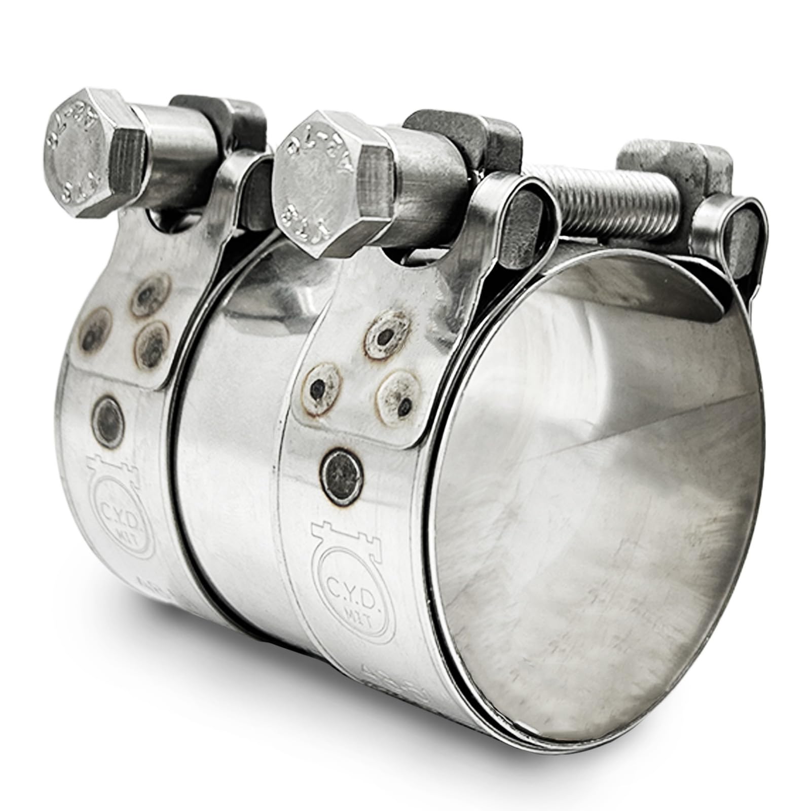 Gelenkbolzenschelle W4 Edelstahl 304 – Schwerlast Breitbandschelle TT, 60 mm Breit, 48–51 mm (1,89–2 Zoll), für Schalldämpferrohr, 1er Pack
