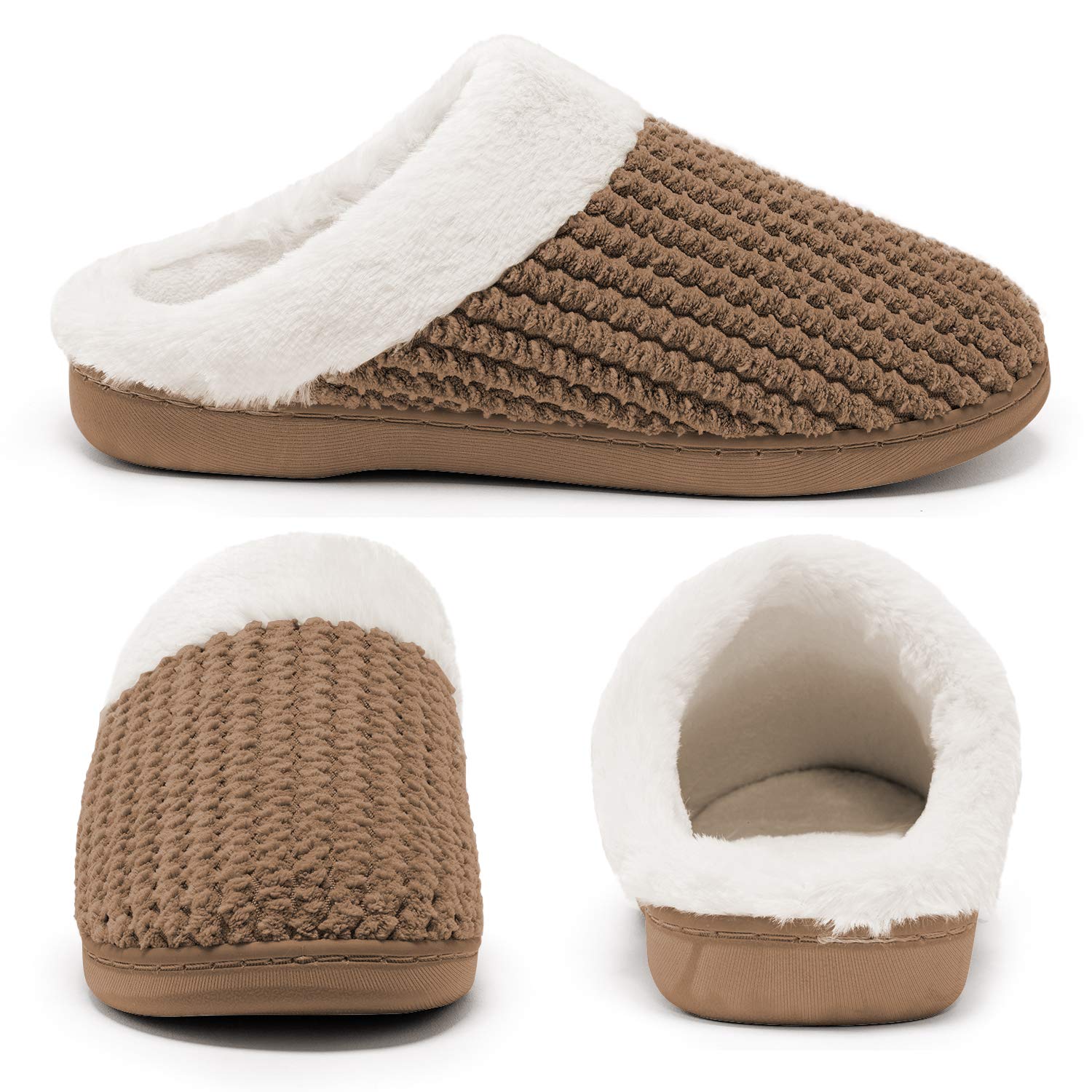 Kuako Inverno Pantofole Donna Peluche Ciabatte Caldo Comode Scarpe da Casa Antiscivolo Memoria Schiuma Pantofole Interno Esterno