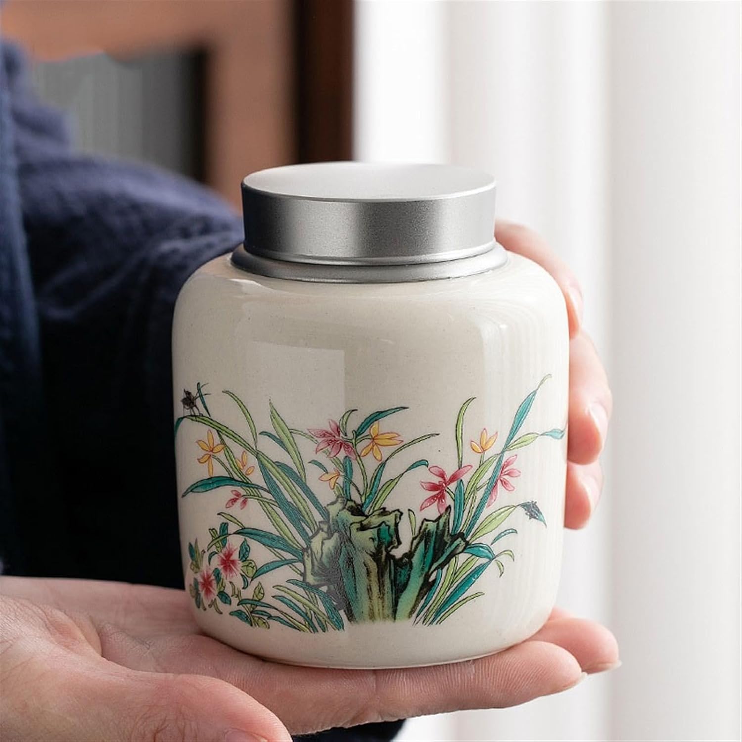 Tea Tin Sealed Canisters Tea Kitchen Storage Sugar Upscale Portable Small Size Travel Container