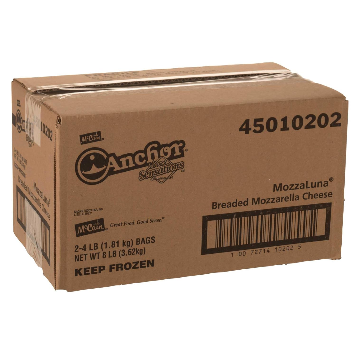 McCain Mozzaluna Breaded Mozzarella Cheese - Appetizer, 4 Pound -- 2 per case.
