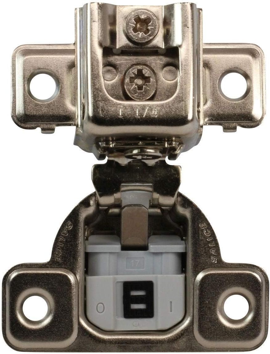 Salice Silver-Tone Metal 1.25-inch Overlay 106-degree Soft-Close Screw-on Face Frame Hinges (Case of 25)