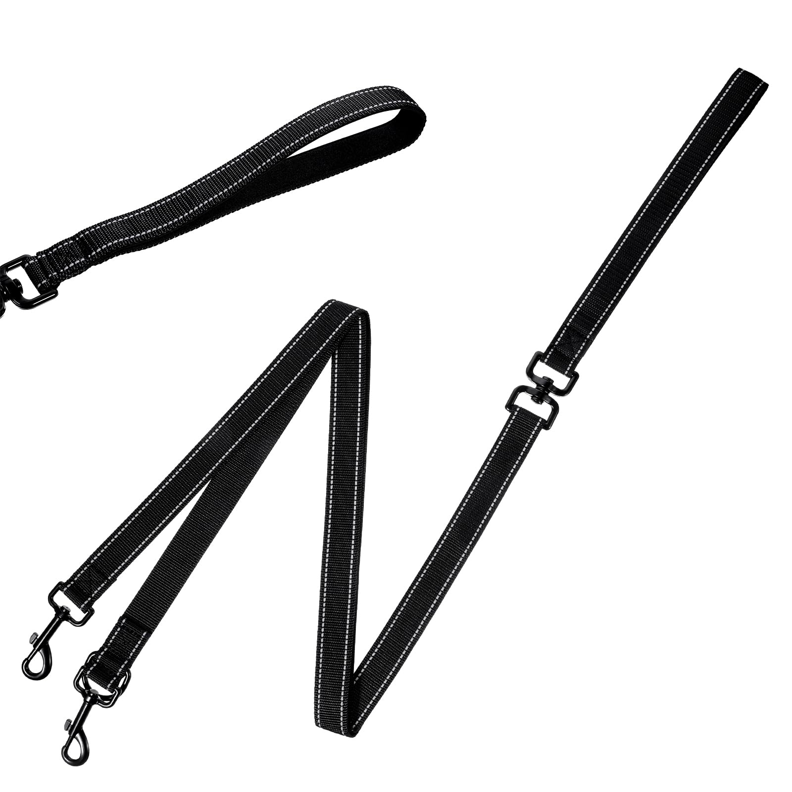 Two Point Control Dog Leash, Double Dog Leash, Training Leash, Multifunctional Double-Ended Dog Leash, Works with No Pull Harnesses, Ideal for Anti-Pulling Dog Training for Any Leash