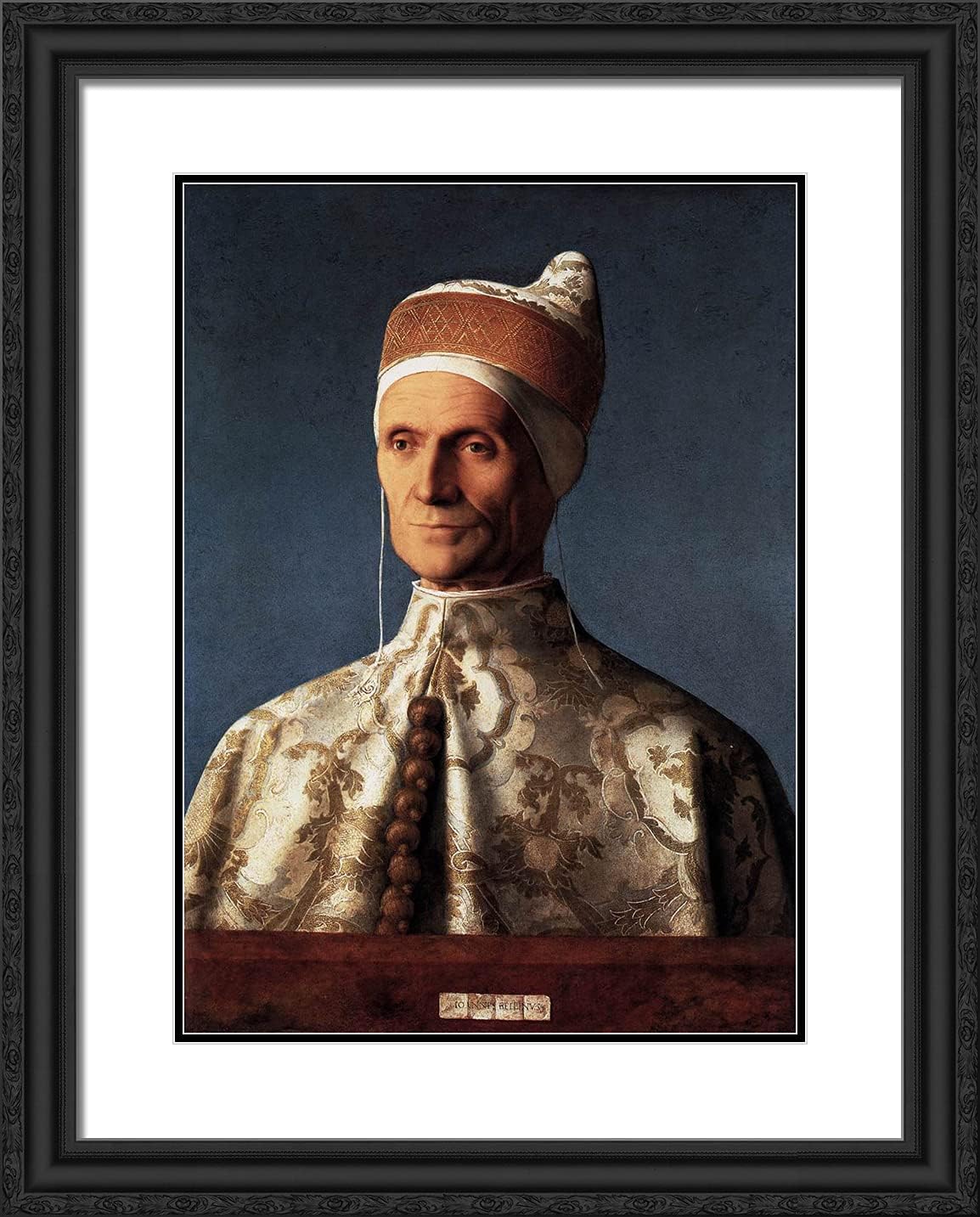 ArtDirect Bellini, Giovanni 20x24 Gold Ornate Framed Art Print with Double Matting Titled: Leonardo Loredan