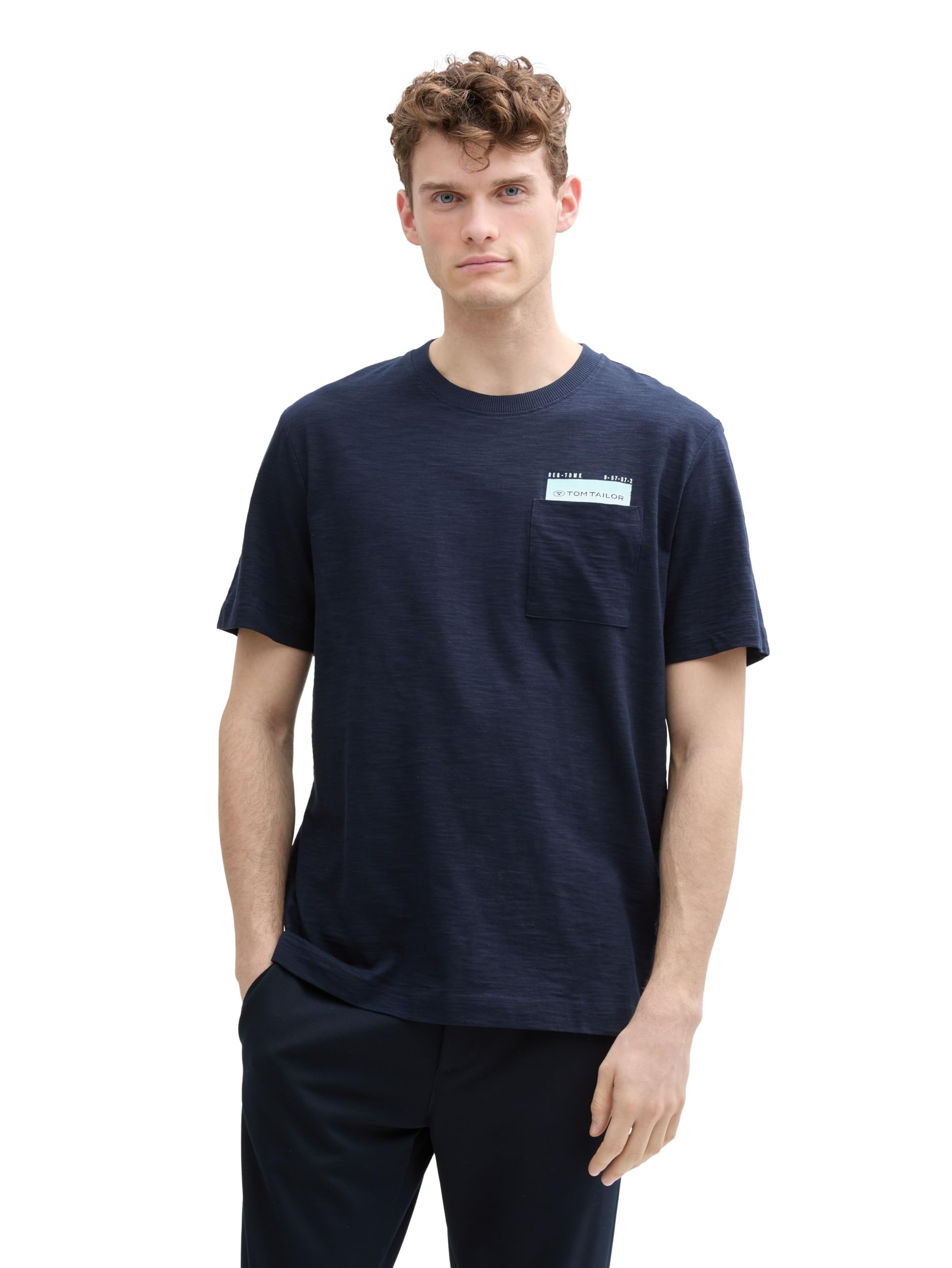 Tom Tailor Herren T-Shirt mit Brusttasche