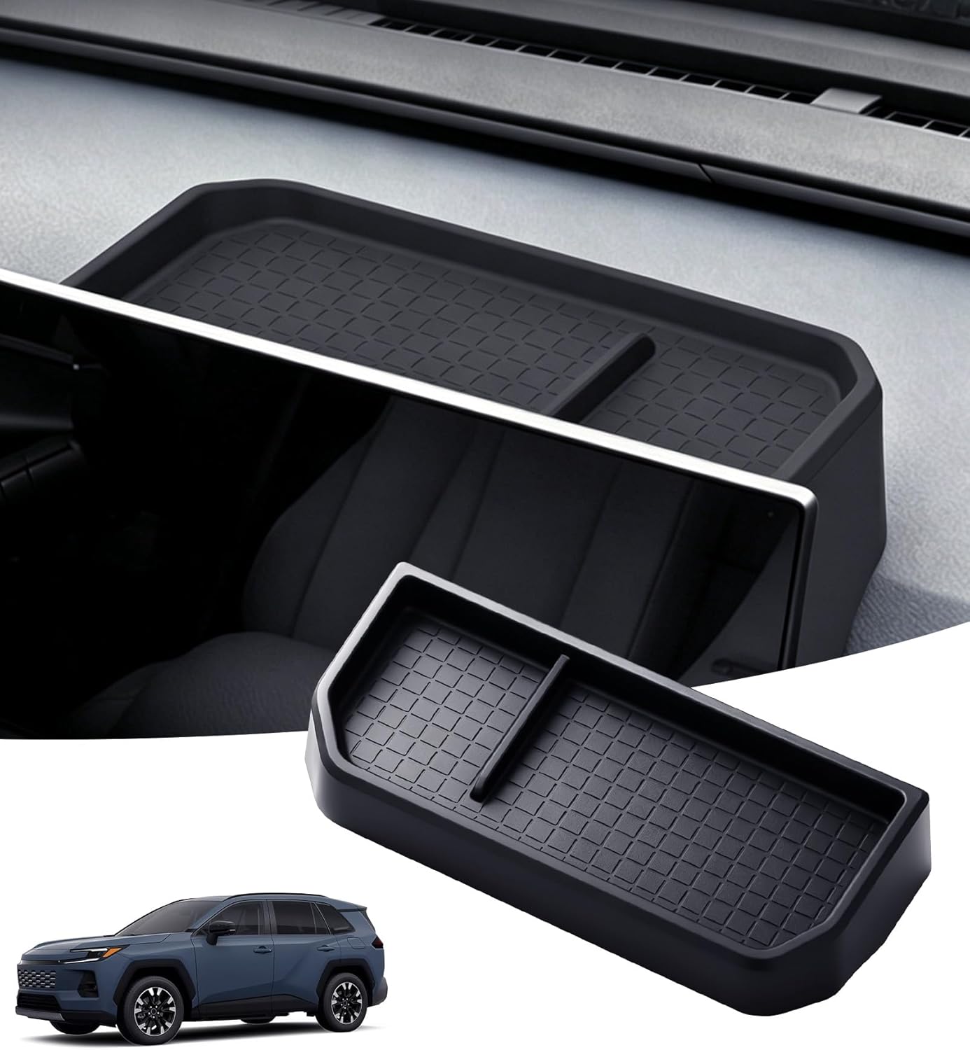 Dashboard Storage Tray Dash Organizer for Toyota RAV4 2026 (Only for 10.5-Inch Screen, Not for 12.9-Inch Screen) Interior Accessories Center Console Behind Screen Storage Box for 2026 RAV 4
