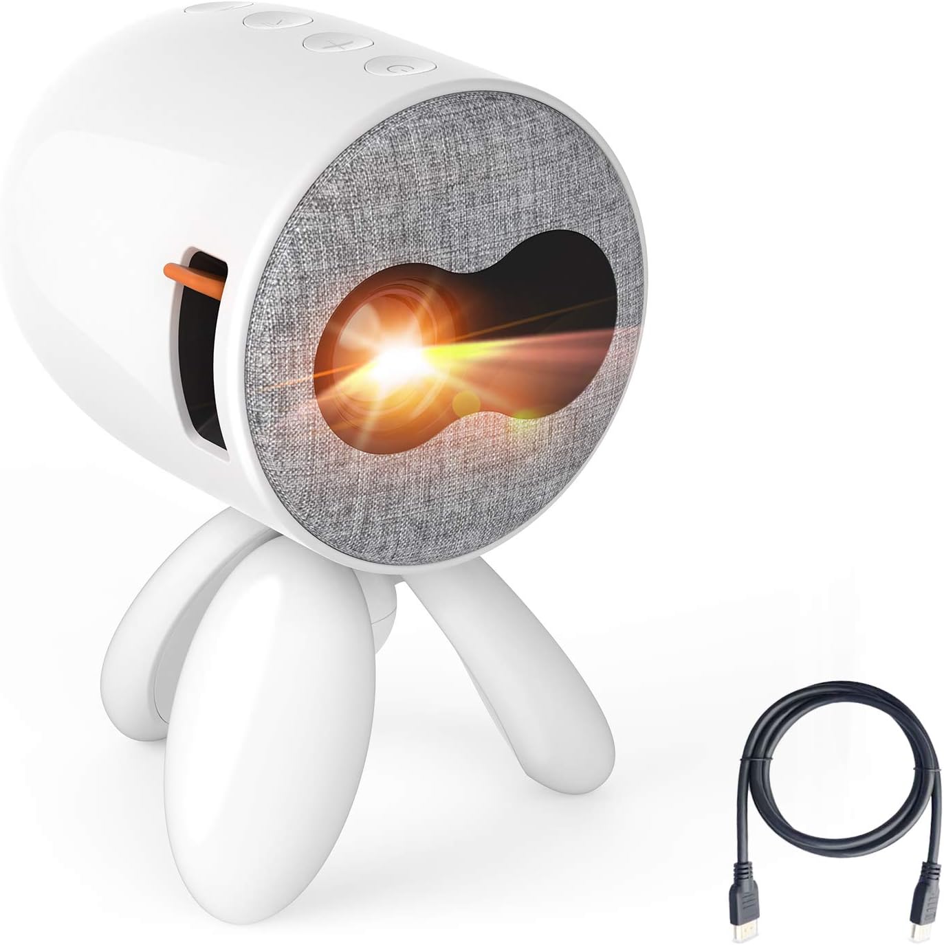 Mini Projector - Artlii Octopus Portable Movie Projector,LED Video Pocket Projector Compatible with HDMI Laptop Video Games, Stereo Speaker, 360 Rotation, Sleep Timer, Zooming Function