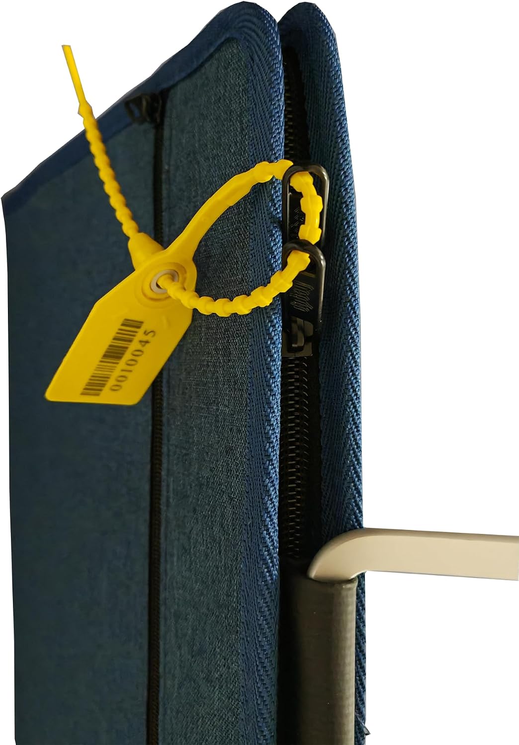 100pcs Plastic Tamper Seals, Barcode& Numbered Disposable Self-Locking Ties, Pull Tight Security Tags for Fire Extinguishers, Money Bags, Retails (Yellow)