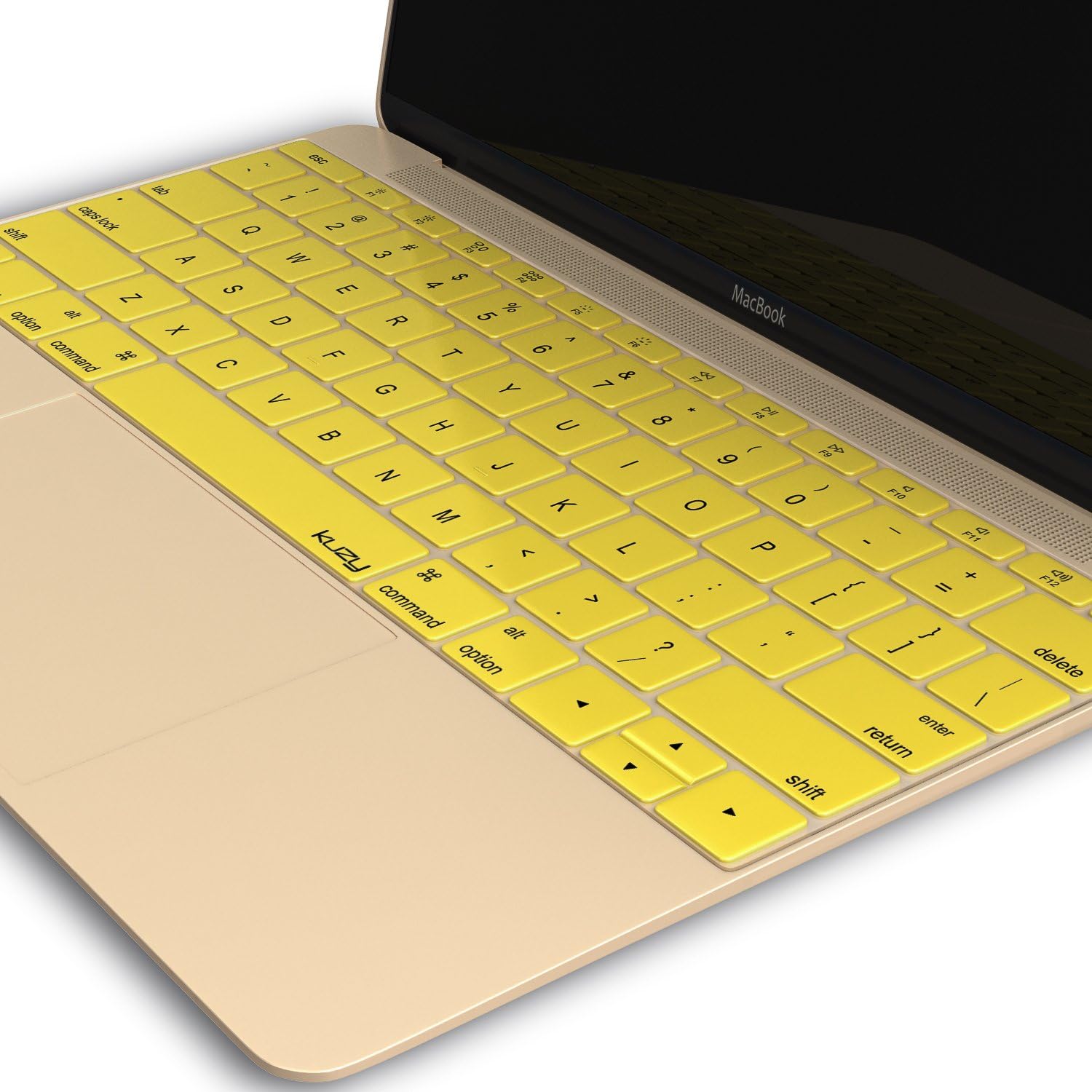 Kuzy Compatible with MacBook Pro 13 inch Keyboard Cover A1708 No TouchBar and MacBook 12 inch Keyboard Cover A1534 Silicone Skin, Yellow