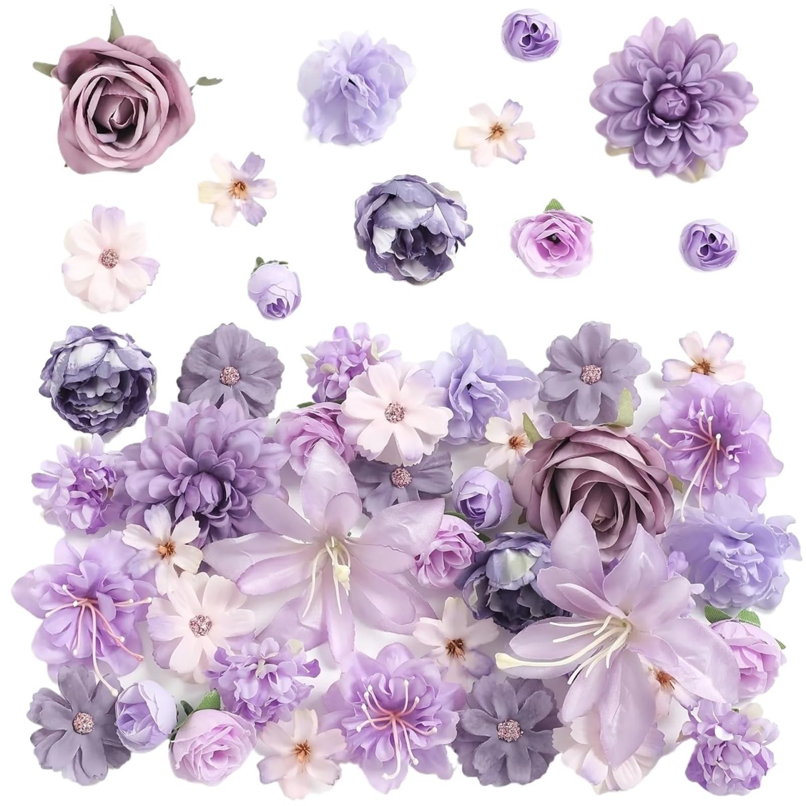 XIANGMLING 49Pcs Mix Artificial Silk Flowers, Fake Bouquet for Home Wedding Decor Garland Arrangement(Color5)