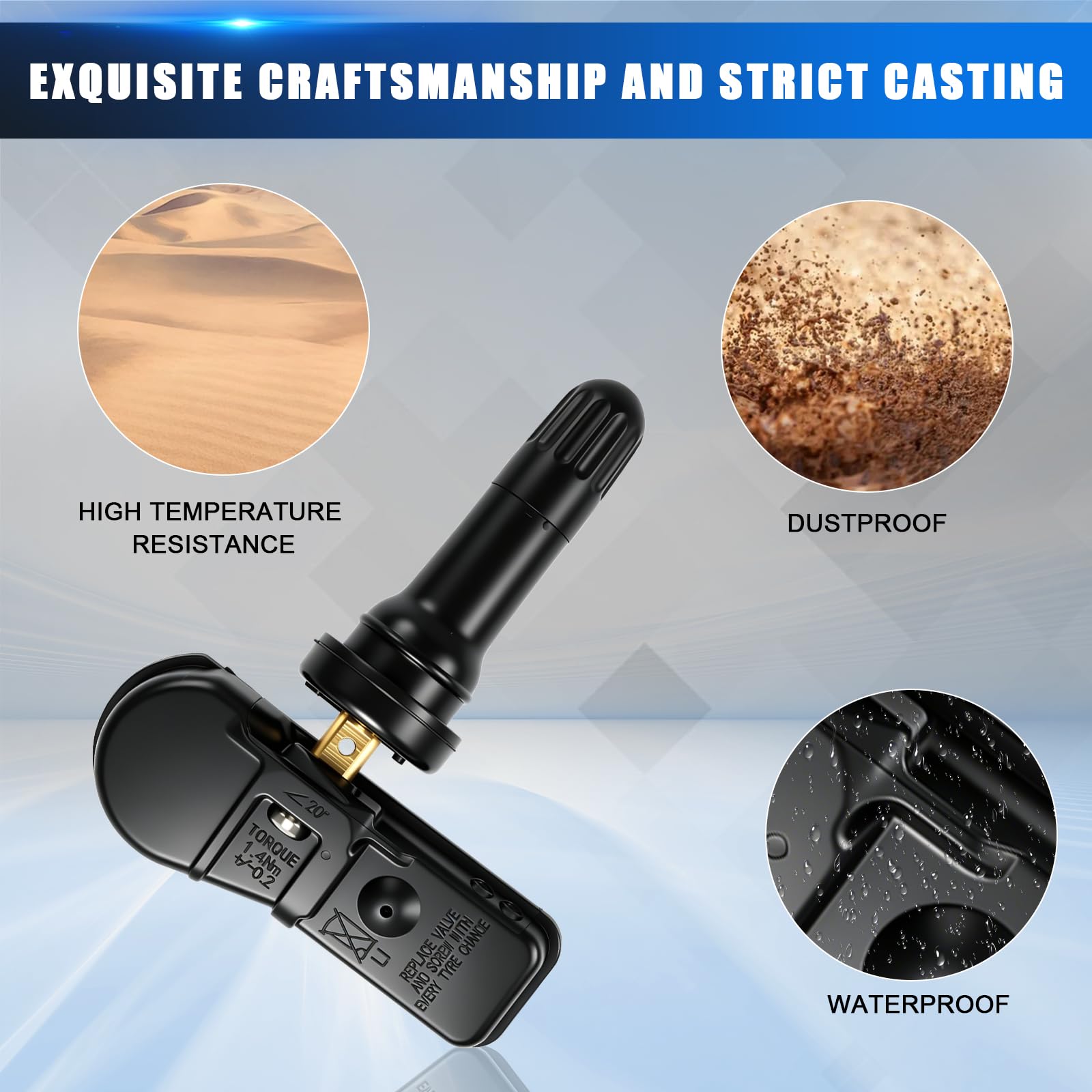 Sensor de presión de neumáticos compatible con Peugeot 207 CC /3008/408/508/Partner Tepee/RCZ Citroen C4/C5/Berlingo Multispace RDKS 9802003680
