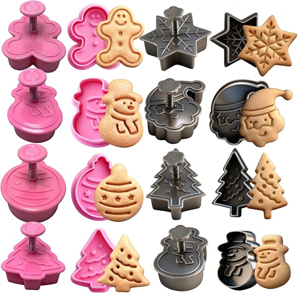ZHOUHON 8 Stück 3D Ausstechformen Weihnachtskekse