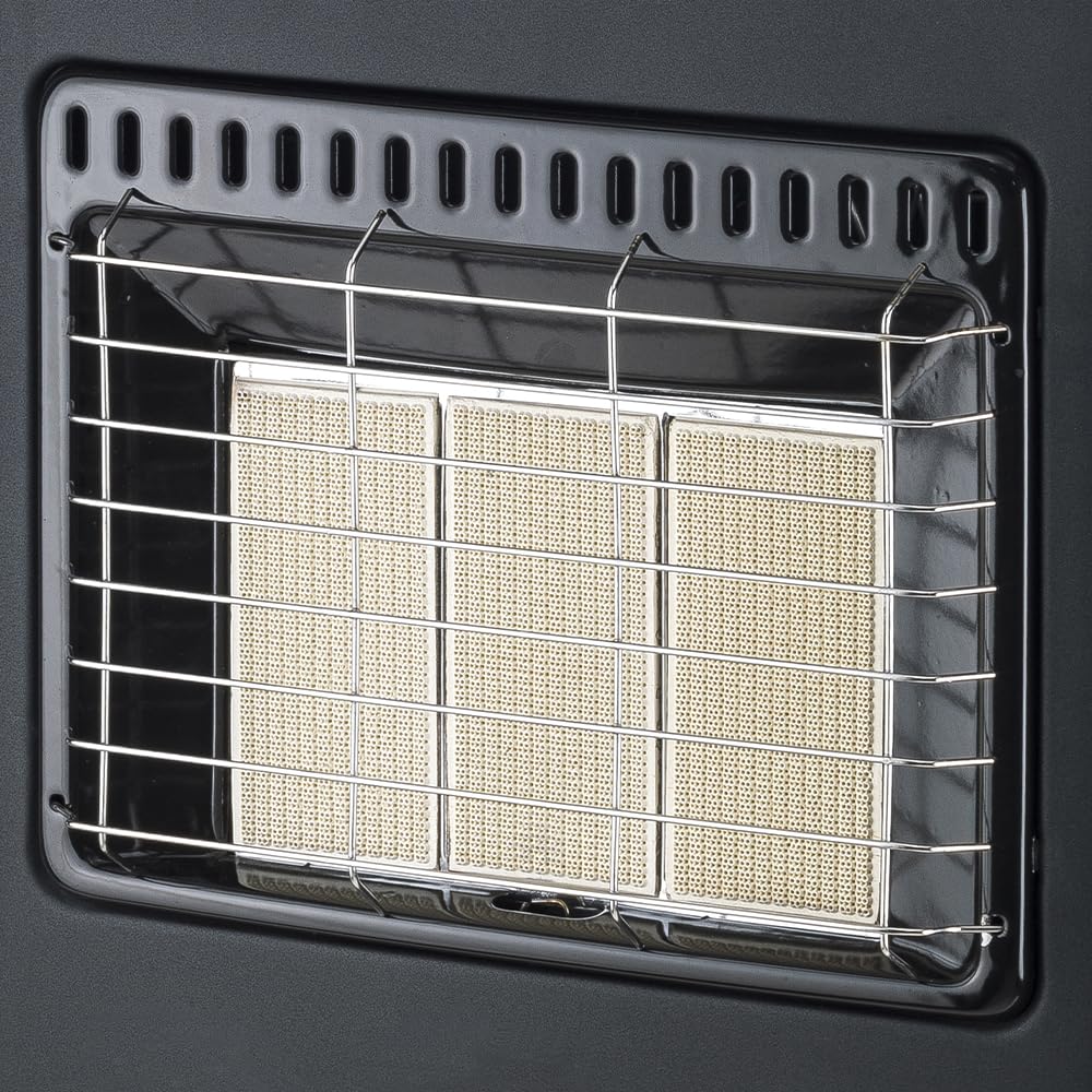 Svan Estufa Catalítica de Gas 4200 W Negro. SVCA34CAT, Calefacción por plato cerámico, Sensor antivuelco, Apto para Butano/Propano/LPG
