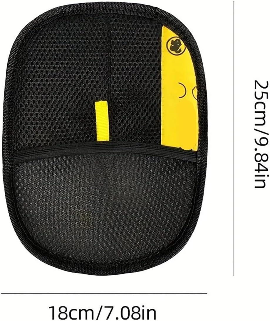 Large Pet Static Hair Removal Gloves Black Polypropylene Cat Grooming with Yellow Accents