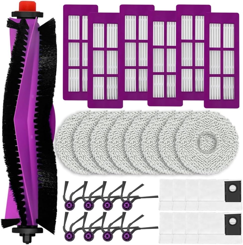 Replacement Parts Kit for Eureka J15 Max For Ultra Robot Vacuum, Includes Main Side Brush Filter Mop Cloth and 3.3L Dust Bag, High-Efficiency Cleaning Accessories Set(B)