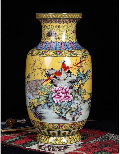 Miniatura 6 de Florero de escultura florero de cerámica, florero de cerámica pintado a mano de 17.3 pulgadas, florero grande de 17.3 pulgadas, decoración de piso a