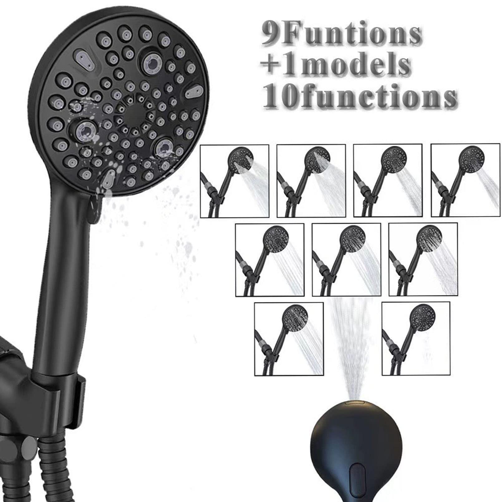 Cabezal de Ducha de Alta presión, 10 configuraciones, Conjunto de Grifo de Pared de Mano Combinado para baño, reemplazo Universal para Sus baños