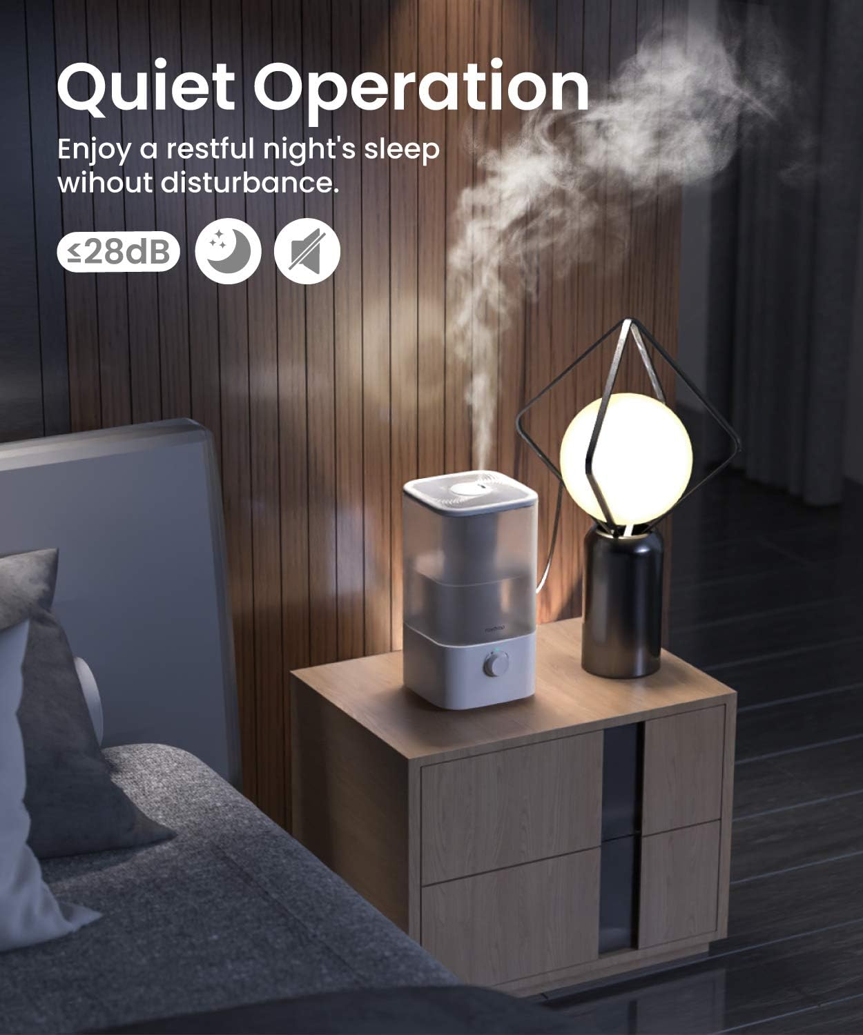 raydrop Cool Mist Humidifier, 2.5L Essential Oil Diffuser for Bedroom Nursery,Home and Office, Adjustable Mist,Auto Shut-Off, Easy to Clean,Dial Knob