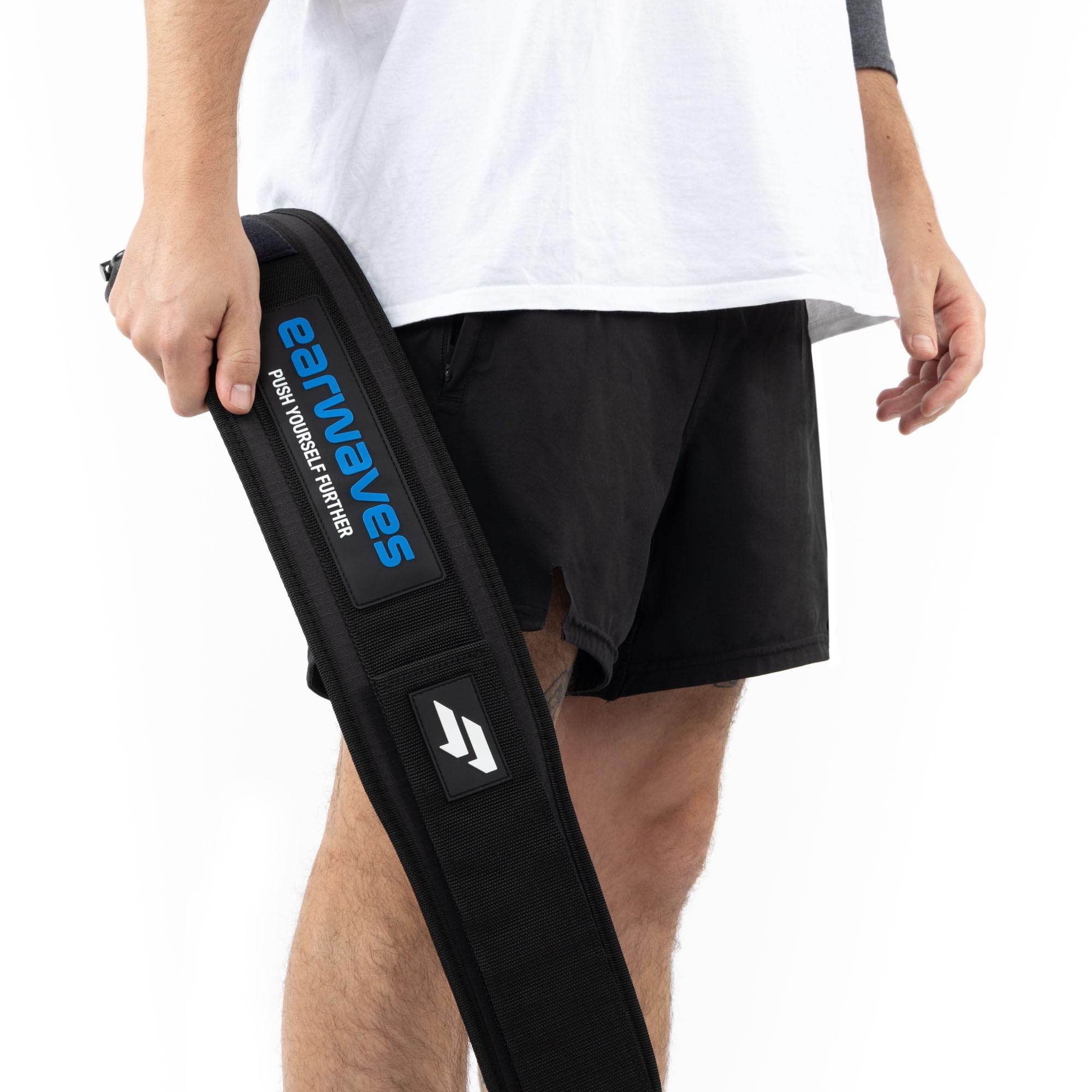 Earwaves ® ATLAS™ Belt I Cinturón halterofilia lumbar levantamiento de peso I Zona lumar ancha I Velcro largo I Hebilla cierre seguridad I Sentadillas, peso muerto I Espacio para parches